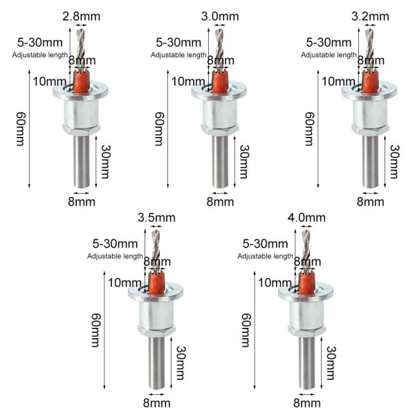 Borkrone Trebearbeidingsverktøy 3,2X8MM 3.2x8mm