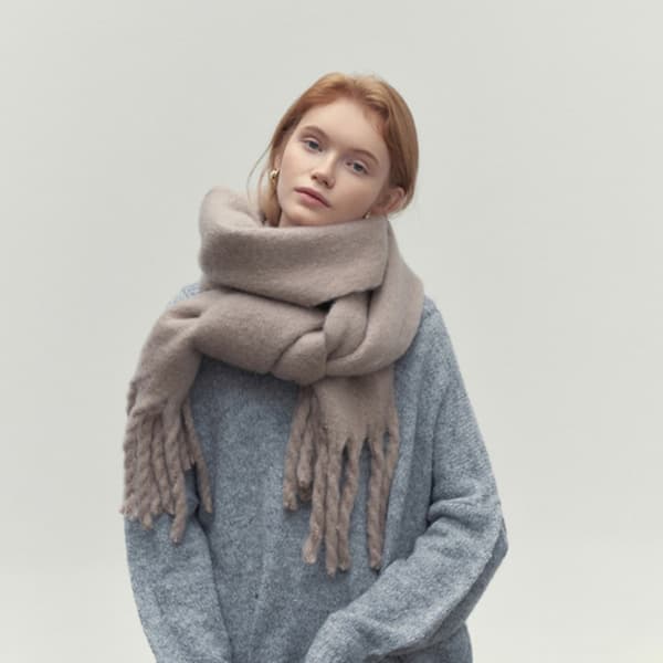 Vinter Sjal Dame Tørklæde BEIGE Beige