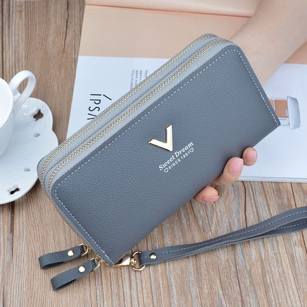 Fick Plånbok Telefon Clutch GRÅ grey