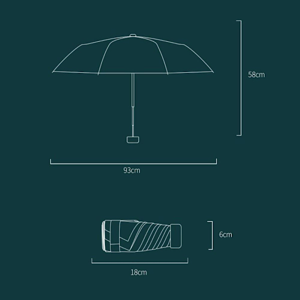 Parasol Paraply SORT Black