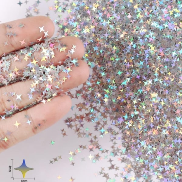 60g Holographic Star Chunky Glitter Flakes Stars Shapes Nail