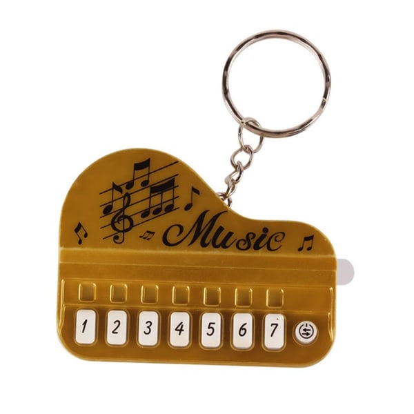 Piano nøkkelring Elektronisk Keyboard Keychai GUL GUL Yellow