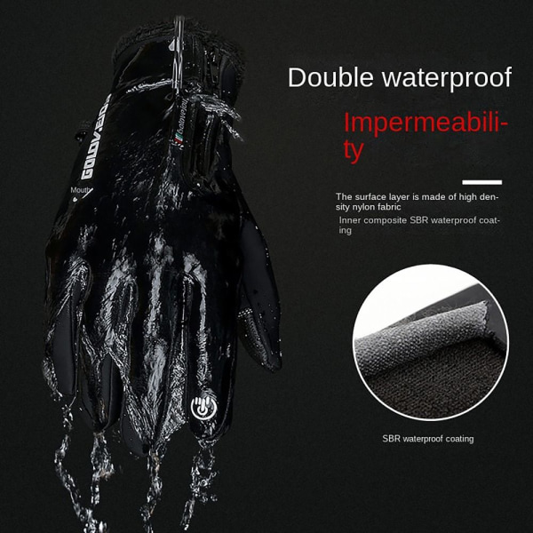 Taktiske vinterhandsker Opvarmede fleecinghandsker SORT M BLACK M