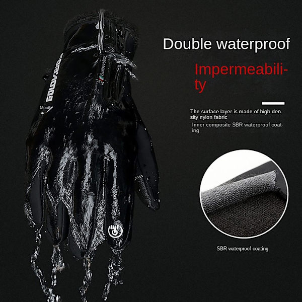 Vinter taktiske handsker Opvarmede fleecinghandsker SORT XXL BLACK XXL