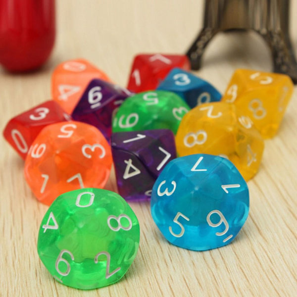 10 kpl / set DND Dice Polyhedral Noppa PUNAINEN PUNAINEN Red