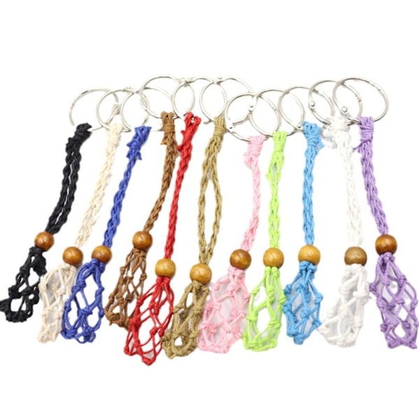 Tom Stenholder Nøglering Krystal Healing Stone Net Nøglering Red