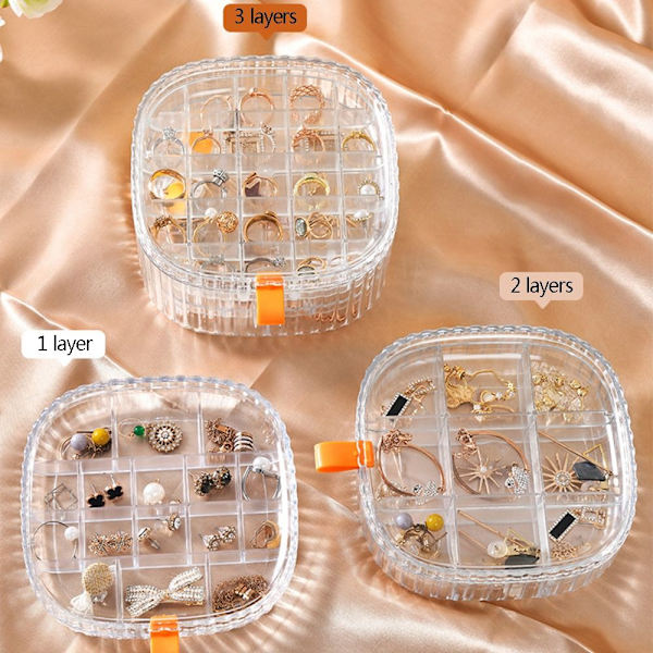 Smykkeskrin Oppbevaringsboks HVIT 3 LAG 3 LAG white 3 layers-3 layers