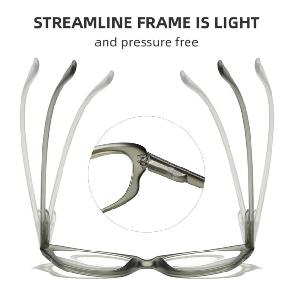 Anti-Blue Light lukulasit Neliönmuotoiset silmälasit PUNAINEN VAHVUUS Red Strength 150