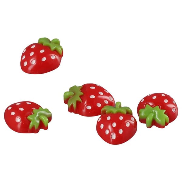50 kpl Strawberry Flatback Charms Flatback Beads Mini Fruit