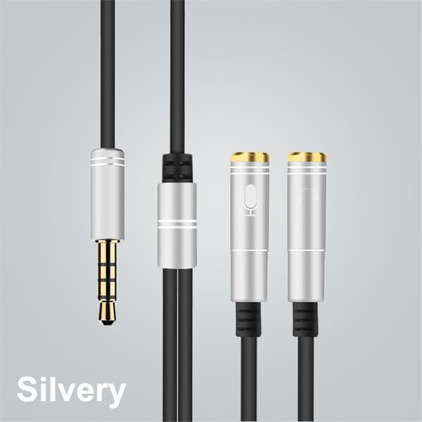2 kpl äänikaapeli Audiosovitinkaapeli SILVER Silver