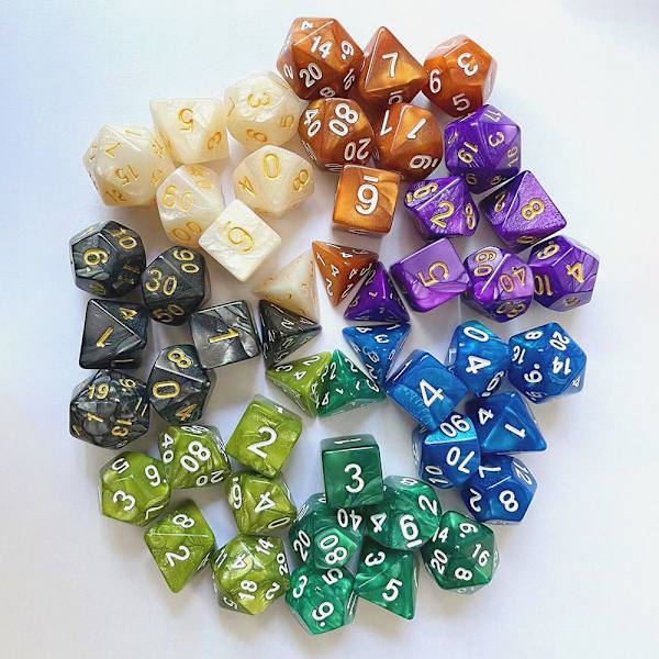 7 kpl / set DND Dice Polyhedral Dice STYLE 3 STYLE 3 Style 3