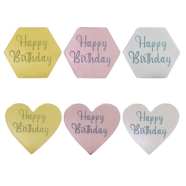 10 st Cake Top Flag Cupcake Topper ROSE GULD HEXAGONAL HEXAGONAL Rose Gold Hexagonal-Hexagonal