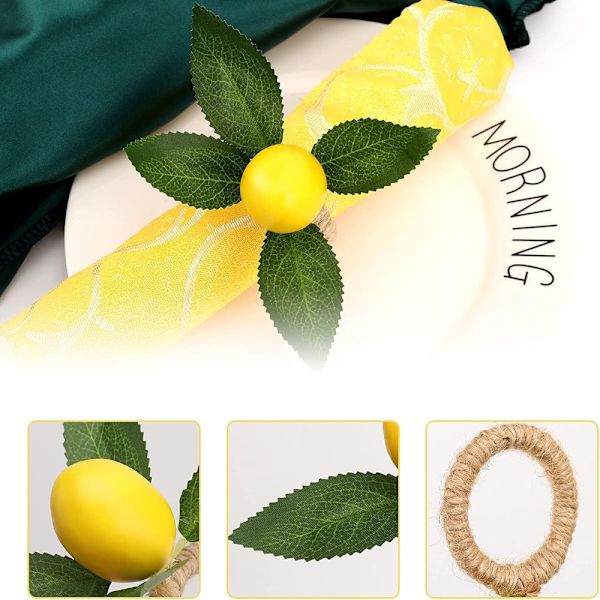 6st Växt servettring Frukt servettring citron servettring