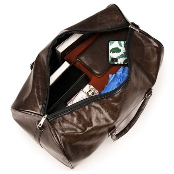 Bagage Holdall PU Läder Duffle KAFFE Coffee