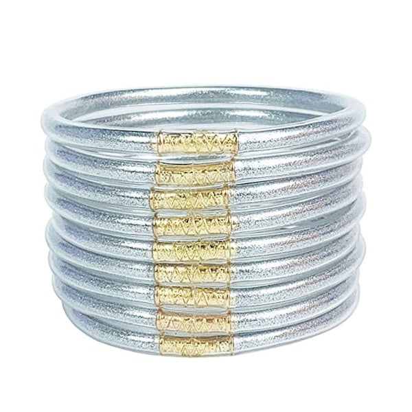 9 stk/sæt Armbånd Sæt Silikone Armbånd SORT SORT black