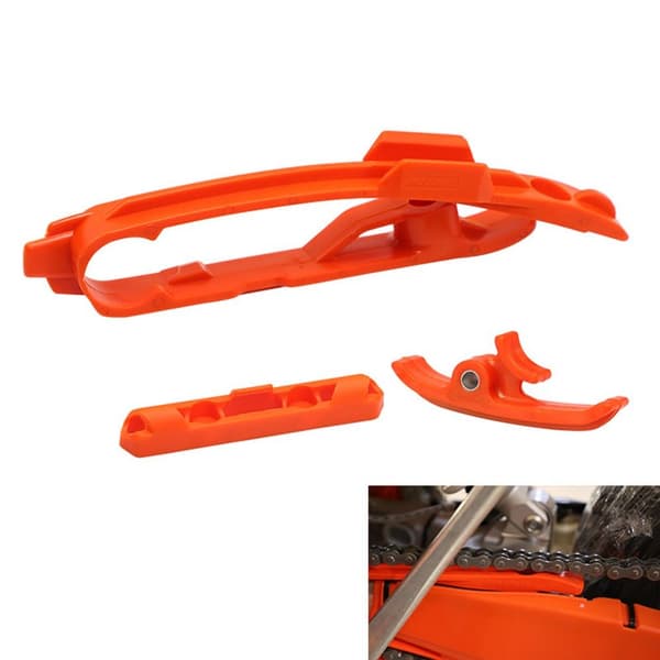 Motorcykel Chain Slider Flat Fork Gliding Guide ORANGE orange
