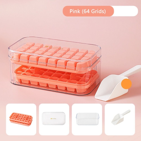 Ice Cube-bricka Ice Cube Maker Mould ROSA 64 GRIDS 64 GRIDS Pink 64 Grids-64 Grids