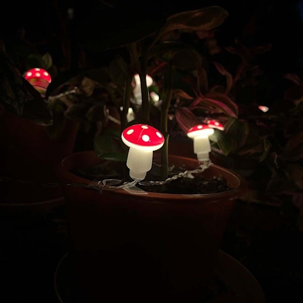 Mushroom Lamp String Lamper Champignon 1,5M 10LED BATTERI 1,5M 1.5m 10LED Battery