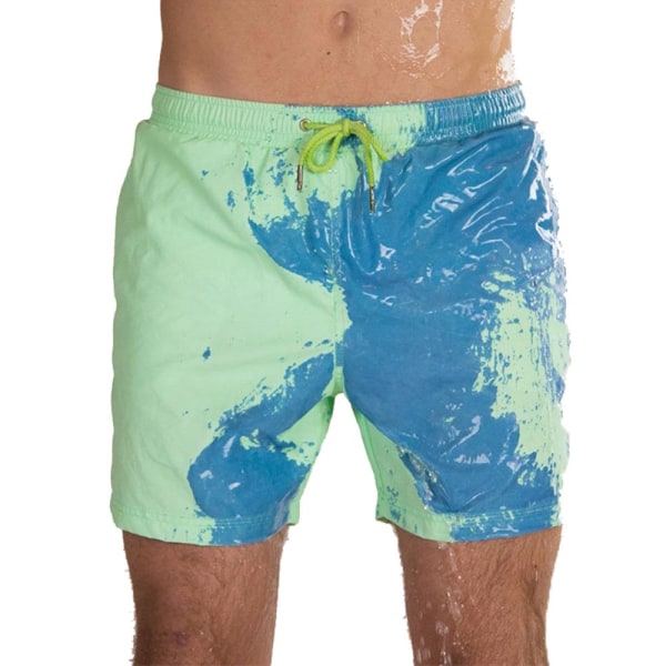 Badebukse strandbukse fargeskiftende shorts green&blue XL