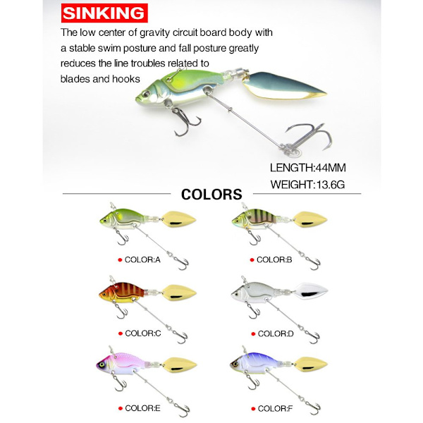Metall fiskebete VIB Lure FÄRG F FÄRG F Color F