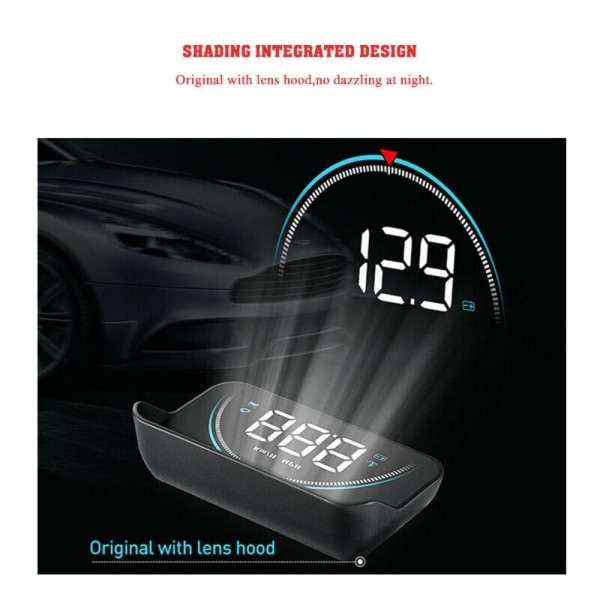 Bil Speedometer Head Up Display Hd Projector Obd2 Overspeed