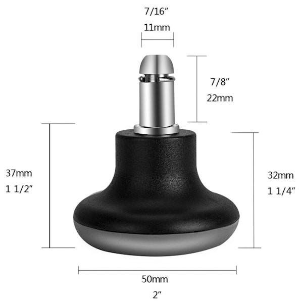 Caster Wheels Kontorstol Sete erstatning Reserve