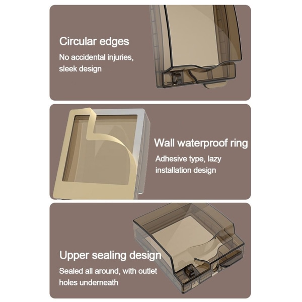 1 stk Switch beskyttelsesdæksel vægstik vandtæt boks transparent