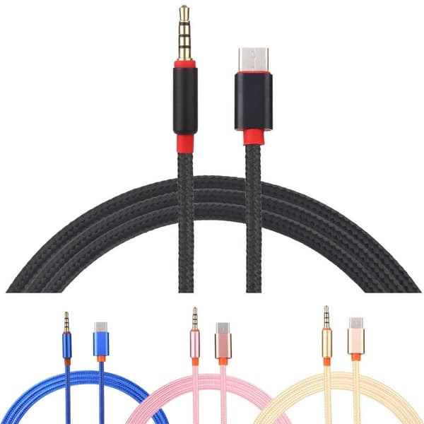 Type-C til 3,5 mm lydkabel USB C til 3,5 mm hovedtelefonadapter Gold