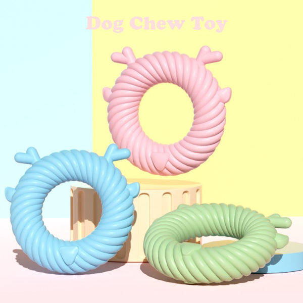 Hundtugg leksaker Rådjur Circle Shape Tandrengöring blå