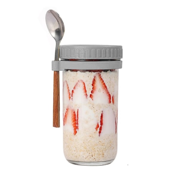 Mjölk Frukost Glas Graduated Burk GRÅ 600ML 600ML grey 600ml-600ml