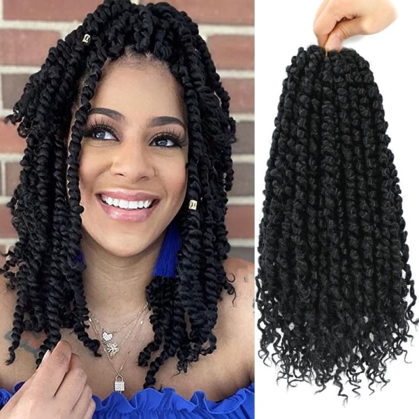 Twist Crochet Hair Hair Extension SVART black