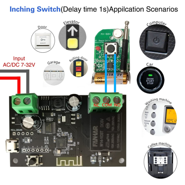 Trådløs Smart Switch Relay Module WiFi Repeater Module Wifi