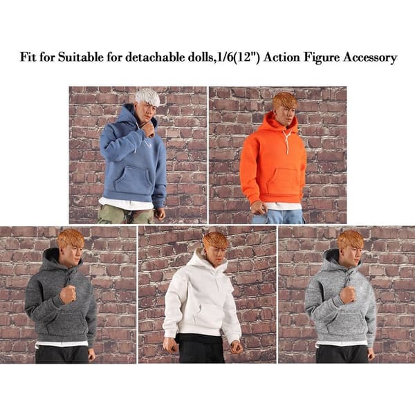 1/6 Miniature Tøj Soldat Casual Pullover BLÅ Blue