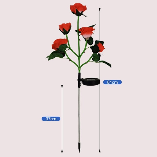 Rose Solar Lights Blomster LED Lampe BLÅ blue