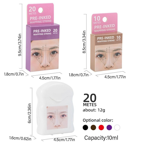 Brow Marker Thread Ögonbrynsschabloner RÖD RED
