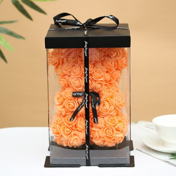Konstgjord inredning Rose Bear Flower PEACH peach