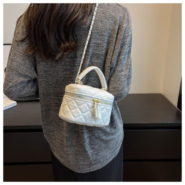 Plaid Chain Bag Mini Diamond Bag SVART Black