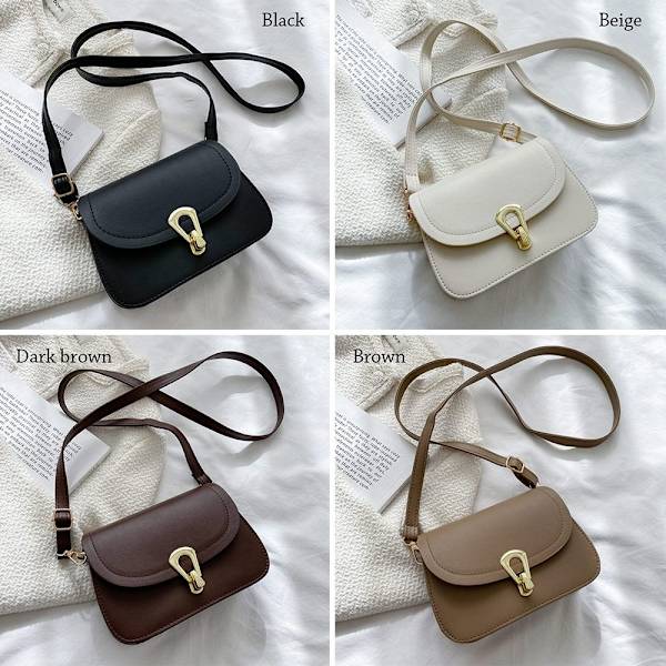 Messenger Axelväska Crossbody Väskor MÖRKBRUN dark brown