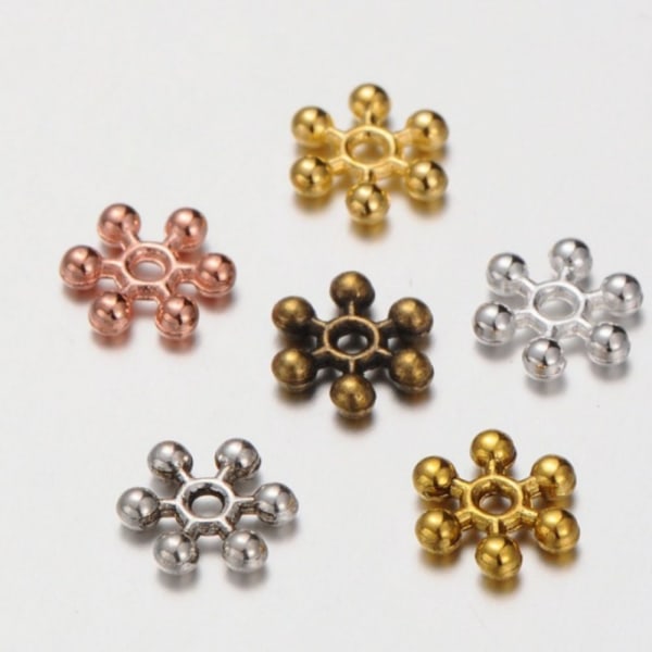 264 stk Snowflake Spacer Beads Snowflake Løse Perler Metal Zink