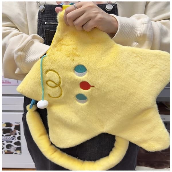 Söta Star Shape Väskor Dam Plysch Crossbody Väskor Mode