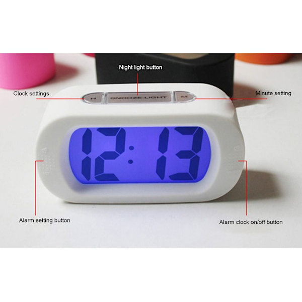 Alarm Snooze Clock Elektronisk ur SORT black