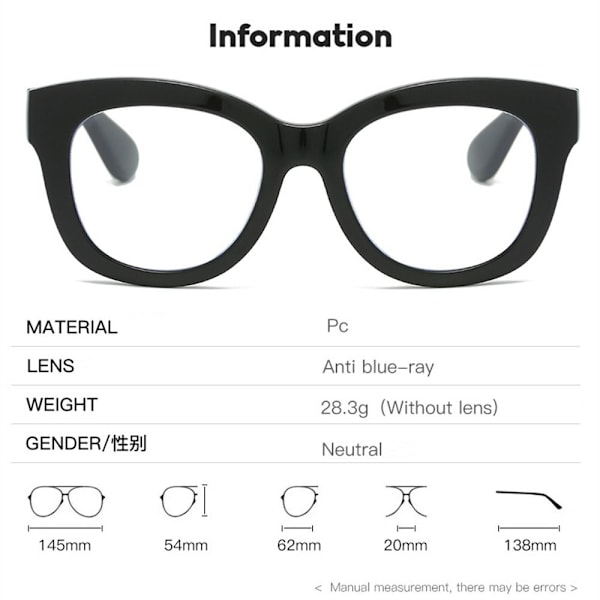 Anti-UV Blue Rays Briller Computer Goggles SORT black