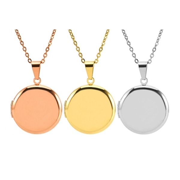 2st Halsband Foto Medaljon SILVER Silver