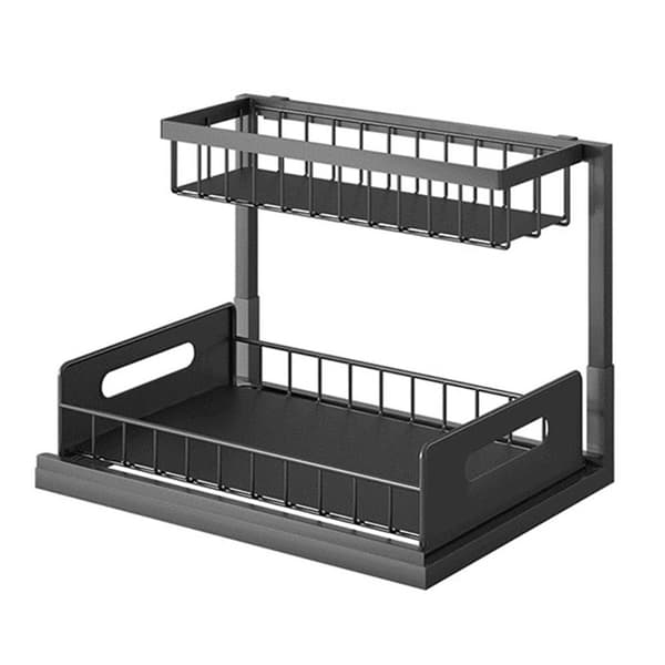Vask Opbevaring Hylde Køkken Organizer SORT Black