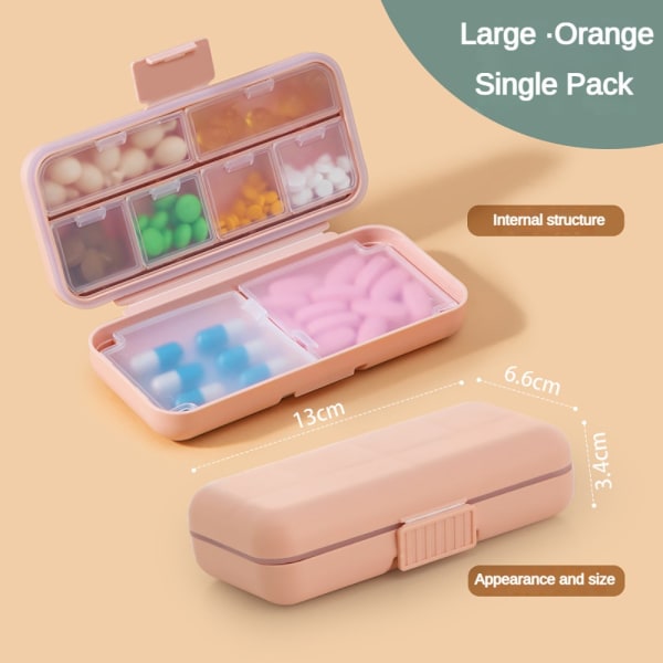 Medicinæske Travel Pill Organizer PINK 8 CELLER 8 CELLER Pink 8 cells-8 cells
