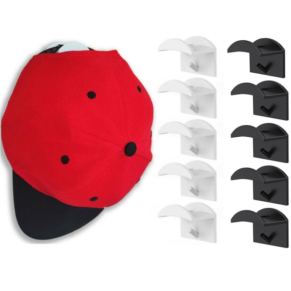 6 stk Baseball Caps Stativ Hatt Holder hvit