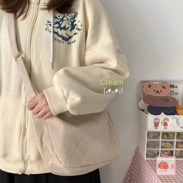 Corduroy Crossbody Bag Axelväska BEIGE Beige