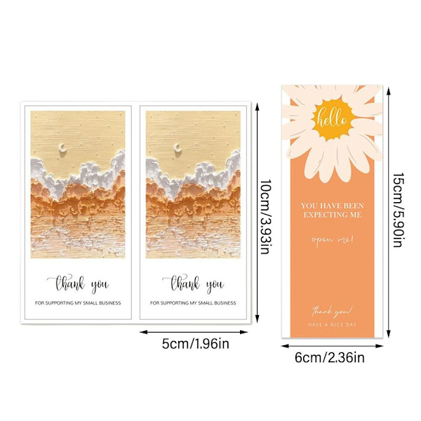 50 kpl Kiitossinetöintitarrat "Open Me" -tarrat 5 5 5