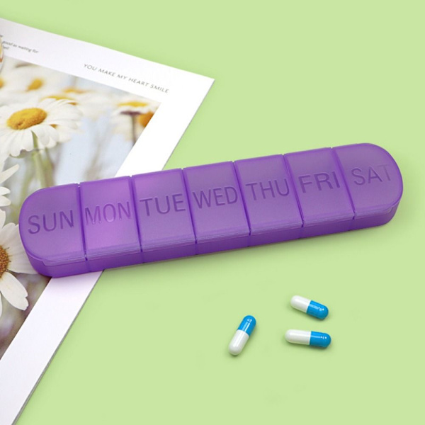 7Days Pilleæske Ugentlig Medicinbeholder LILLA Purple