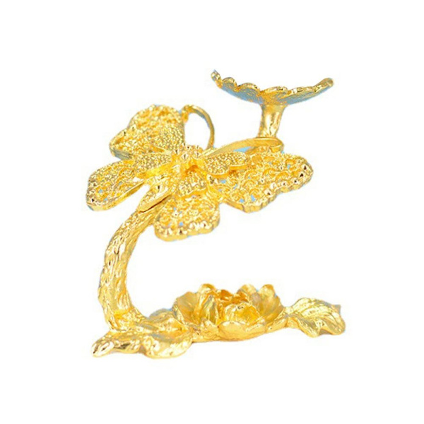 Butterfly Display Base Holder Krystalkugle Display Stand GULD Gold